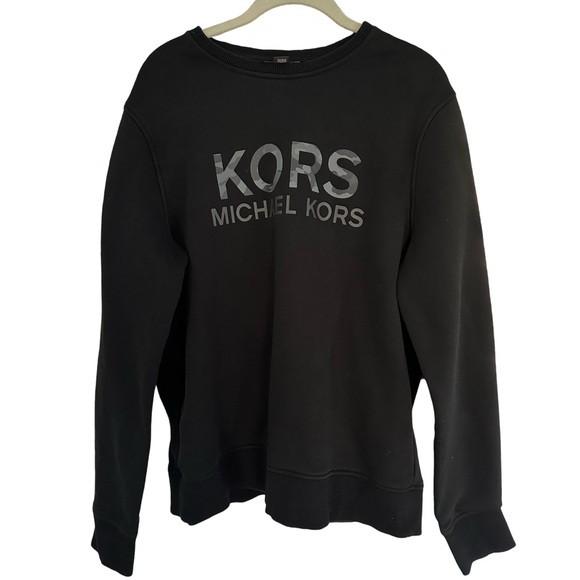 Women’s Michael Kors Sweatshirt in Black with Camo Lettering Size L - Picture 3 of 6